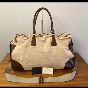 PRADA CANAP MELANGE DUFFLE BAG